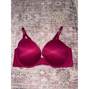 Victoria's Secret Love Cloud Smooth Push-Up Bra Magenta Pink Gold V Hardware 36D